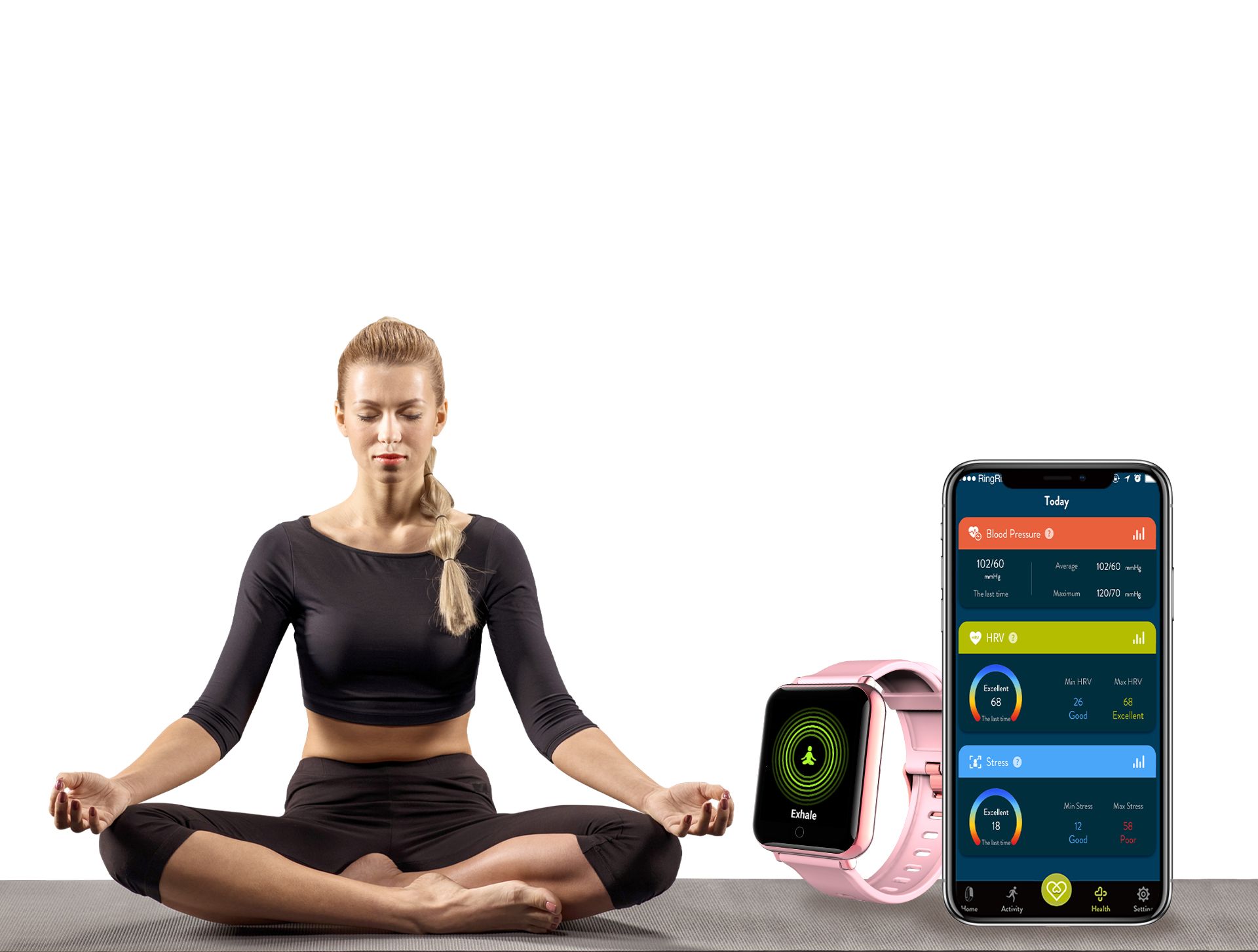 Blood Pressure <br> HRV & All Day Stress Monitor 