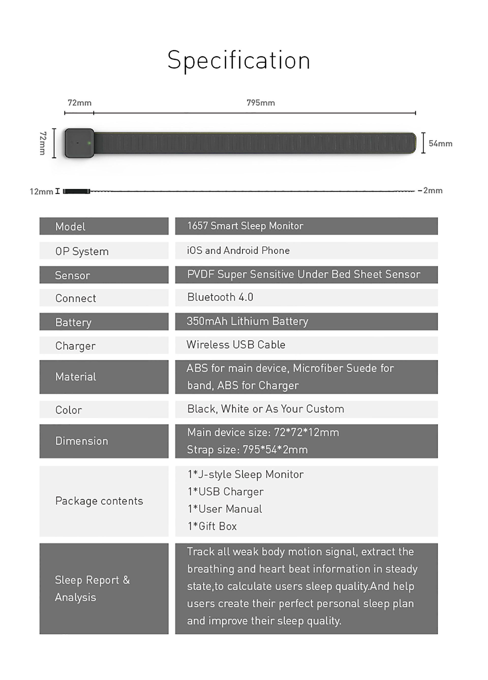 Smart Sleep Monitor Belt