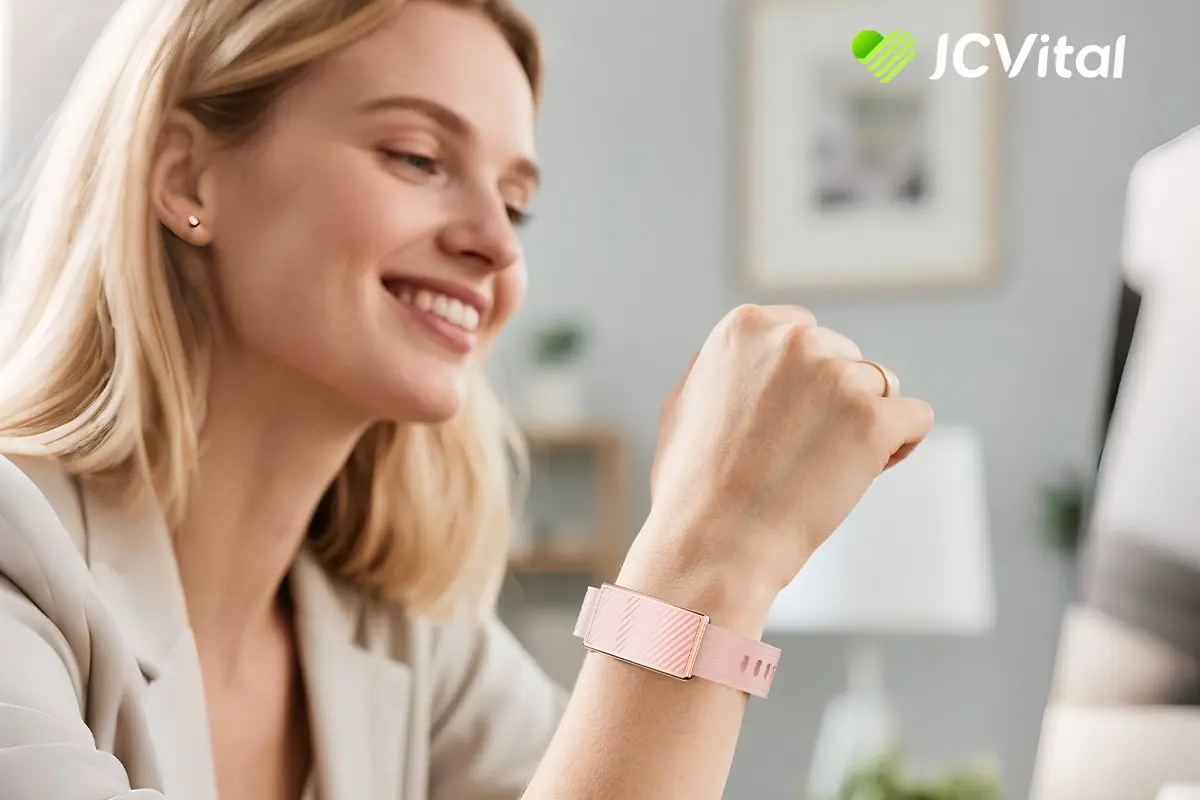 JCVital Smart Band V5 with Milanese Loop Strap: The Elegant Upgrade of Wearable Technology