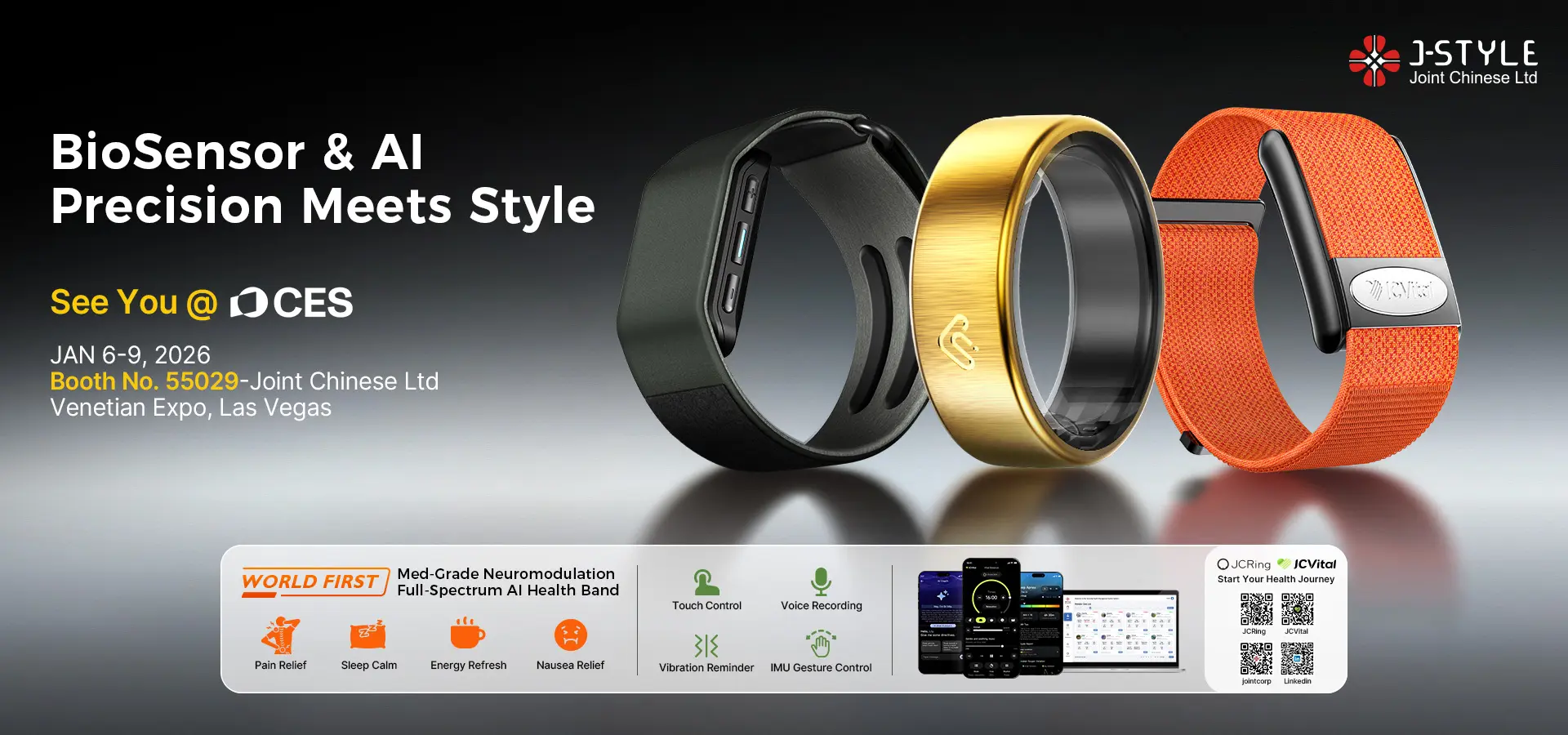 AI Smart Rings & Medical Wearables: Meet J-STYLE at CES 2026 Las Vegas