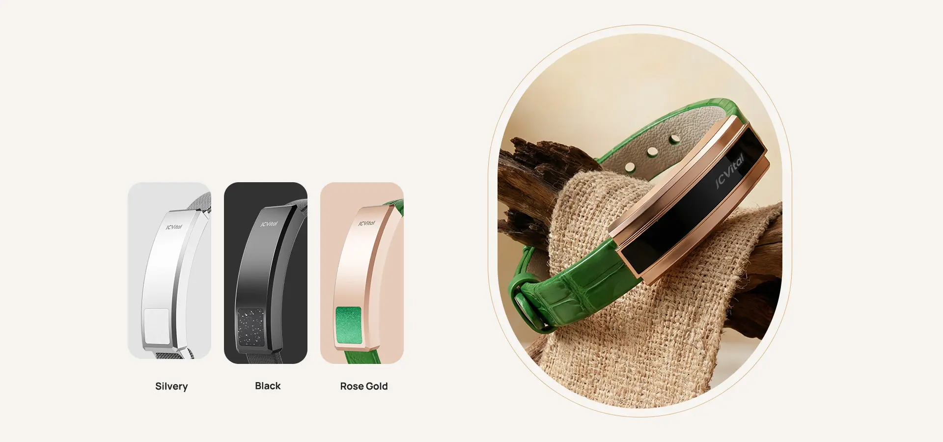 Minimalist Stainless‑Steel DesignWoven Strap Design
